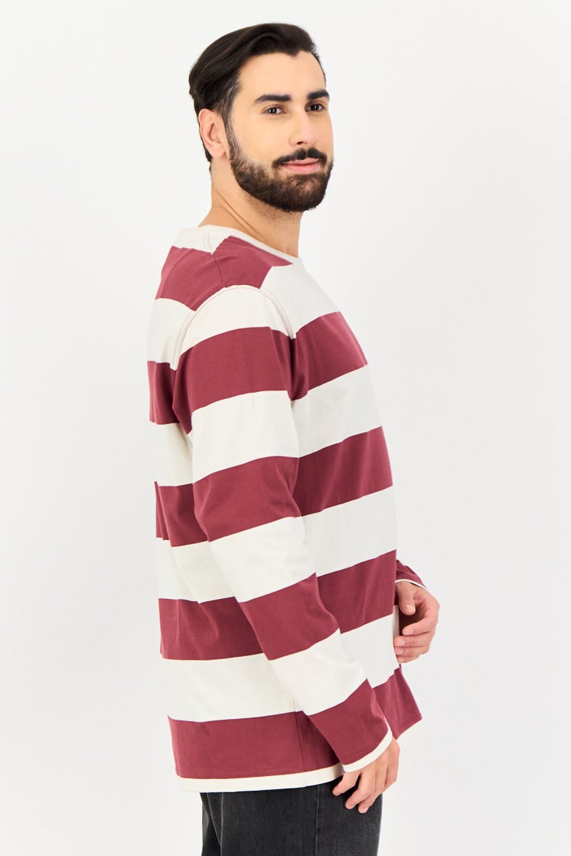 Celio Men Crew Neck Long SleeveS Stripe T-Shirt, Multicolor - Image 3
